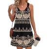 imageZeagoo Summer Dresses for Women Boho Beach Dress Sleeveless Sundresses with Pockets Casual Loose Tank Tshirt Sun DressBlack Printed