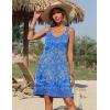imageZeagoo Summer Dresses for Women Boho Beach Dress Sleeveless Sundresses with Pockets Casual Loose Tank Tshirt Sun DressBlue Floral