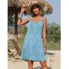 imageZeagoo Summer Dresses for Women Boho Beach Dress Sleeveless Sundresses with Pockets Casual Loose Tank Tshirt Sun DressBlue Floral Print