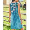 imageZeagoo Summer Dresses for Women Boho Beach Dress Sleeveless Sundresses with Pockets Casual Loose Tank Tshirt Sun DressBlue White Flower
