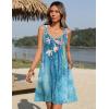 imageZeagoo Summer Dresses for Women Boho Beach Dress Sleeveless Sundresses with Pockets Casual Loose Tank Tshirt Sun DressBlue White Flower