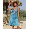 imageZeagoo Summer Dresses for Women Boho Beach Dress Sleeveless Sundresses with Pockets Casual Loose Tank Tshirt Sun DressBlue White Flower