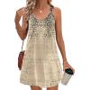imageZeagoo Summer Dresses for Women Boho Beach Dress Sleeveless Sundresses with Pockets Casual Loose Tank Tshirt Sun DressBrown Printed