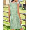 imageZeagoo Summer Dresses for Women Boho Beach Dress Sleeveless Sundresses with Pockets Casual Loose Tank Tshirt Sun DressGreen Floral Print