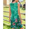 imageZeagoo Summer Dresses for Women Boho Beach Dress Sleeveless Sundresses with Pockets Casual Loose Tank Tshirt Sun DressGreen Printed