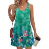 imageZeagoo Summer Dresses for Women Boho Beach Dress Sleeveless Sundresses with Pockets Casual Loose Tank Tshirt Sun DressGreen Printed
