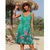 imageZeagoo Summer Dresses for Women Boho Beach Dress Sleeveless Sundresses with Pockets Casual Loose Tank Tshirt Sun DressGreen Printed
