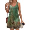 imageZeagoo Summer Dresses for Women Boho Beach Dress Sleeveless Sundresses with Pockets Casual Loose Tank Tshirt Sun DressGreenprint