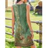 imageZeagoo Summer Dresses for Women Boho Beach Dress Sleeveless Sundresses with Pockets Casual Loose Tank Tshirt Sun DressGreenprint