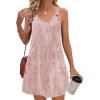 imageZeagoo Summer Dresses for Women Boho Beach Dress Sleeveless Sundresses with Pockets Casual Loose Tank Tshirt Sun DressPink Floral Print