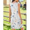 imageZeagoo Summer Dresses for Women Boho Beach Dress Sleeveless Sundresses with Pockets Casual Loose Tank Tshirt Sun DressWhite Printed