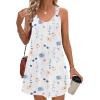 imageZeagoo Summer Dresses for Women Boho Beach Dress Sleeveless Sundresses with Pockets Casual Loose Tank Tshirt Sun DressWhite Printed