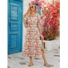 imageZeagoo Women Floral Summer Dress Casual Beach Dress Printed T Shirt Dress Split Long Dress Travel 2025 Vacation Dress01 Colorful