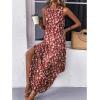 imageZeagoo Women Floral Summer Dress Casual Beach Dress Printed Tank Dress with Pockets Pleated Front Long DressRed Floral