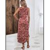 imageZeagoo Women Floral Summer Dress Casual Beach Dress Printed Tank Dress with Pockets Pleated Front Long DressRed Floral
