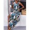 imageZeagoo Women Floral Summer Dress Casual Beach Dress Printed Tank Dress with Pockets Pleated Front Long DressTropical Leaf
