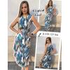 imageZeagoo Women Floral Summer Dress Casual Beach Dress Printed Tank Dress with Pockets Pleated Front Long DressTropical Leaf
