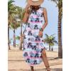 imageZeagoo Women Floral Summer Dress Casual Beach Dress Printed Tank Dress with Pockets Pleated Front Long DressTropical Tree