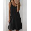 imageZeagoo Women Summer Dresses Casual Beach Vacation Dress Spaghetti Strap Sundress Sleeveless Mini Short Dress with PocketsBlack