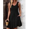 imageZeagoo Women Summer Dresses Sleeveless Casual Tank Dress Flowy Tiered Short Beach Dresses Womens Sundress with PocketsBlack