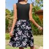 imageZeagoo Women Summer Dresses Sleeveless Casual Tank Dress Flowy Tiered Short Beach Dresses Womens Sundress with PocketsBlack Flower