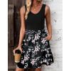 imageZeagoo Women Summer Dresses Sleeveless Casual Tank Dress Flowy Tiered Short Beach Dresses Womens Sundress with PocketsBlack Flower