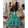 imageZeagoo Women Summer Dresses Sleeveless Casual Tank Dress Flowy Tiered Short Beach Dresses Womens Sundress with PocketsBlack Green Print