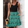 imageZeagoo Women Summer Dresses Sleeveless Casual Tank Dress Flowy Tiered Short Beach Dresses Womens Sundress with PocketsBlack Green Print