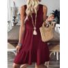 imageZeagoo Women Summer Dresses Sleeveless Casual Tank Dress Flowy Tiered Short Beach Dresses Womens Sundress with PocketsBurgundy