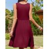imageZeagoo Women Summer Dresses Sleeveless Casual Tank Dress Flowy Tiered Short Beach Dresses Womens Sundress with PocketsBurgundy