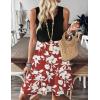 imageZeagoo Women Summer Dresses Sleeveless Casual Tank Dress Flowy Tiered Short Beach Dresses Womens Sundress with PocketsBurgundy White Floral