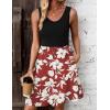 imageZeagoo Women Summer Dresses Sleeveless Casual Tank Dress Flowy Tiered Short Beach Dresses Womens Sundress with PocketsBurgundy White Floral