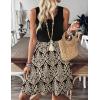 imageZeagoo Women Summer Dresses Sleeveless Casual Tank Dress Flowy Tiered Short Beach Dresses Womens Sundress with PocketsKhaki Print