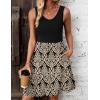 imageZeagoo Women Summer Dresses Sleeveless Casual Tank Dress Flowy Tiered Short Beach Dresses Womens Sundress with PocketsKhaki Print