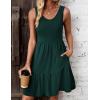 imageZeagoo Women Summer Dresses Sleeveless Casual Tank Dress Flowy Tiered Short Beach Dresses Womens Sundress with PocketsLake Green