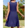 imageZeagoo Women Summer Dresses Sleeveless Casual Tank Dress Flowy Tiered Short Beach Dresses Womens Sundress with PocketsNavy Blue