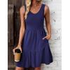 imageZeagoo Women Summer Dresses Sleeveless Casual Tank Dress Flowy Tiered Short Beach Dresses Womens Sundress with PocketsNavy Blue