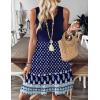 imageZeagoo Women Summer Dresses Sleeveless Casual Tank Dress Flowy Tiered Short Beach Dresses Womens Sundress with PocketsNavy Fish Flower