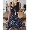 imageZeagoo Women Summer Dresses Sleeveless Casual Tank Dress Flowy Tiered Short Beach Dresses Womens Sundress with PocketsNavy White Stripe