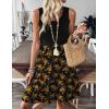 imageZeagoo Women Summer Dresses Sleeveless Casual Tank Dress Flowy Tiered Short Beach Dresses Womens Sundress with PocketsOrange Floral