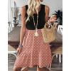 imageZeagoo Women Summer Dresses Sleeveless Casual Tank Dress Flowy Tiered Short Beach Dresses Womens Sundress with PocketsPink White Dots