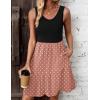 imageZeagoo Women Summer Dresses Sleeveless Casual Tank Dress Flowy Tiered Short Beach Dresses Womens Sundress with PocketsPink White Dots