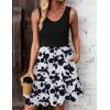 imageZeagoo Women Summer Dresses Sleeveless Casual Tank Dress Flowy Tiered Short Beach Dresses Womens Sundress with PocketsWhite Black Floral