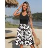 imageZeagoo Women Summer Dresses Sleeveless Casual Tank Dress Flowy Tiered Short Beach Dresses Womens Sundress with PocketsWhite Black Floral