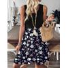 imageZeagoo Women Summer Dresses Sleeveless Casual Tank Dress Flowy Tiered Short Beach Dresses Womens Sundress with PocketsWhite Pink Floral