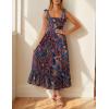 imageZeagoo Women Summer Maxi Dress with Pockets 2025 Spaghetti Strap Sundress Casual Flowy Boho Dress Floral Tiered Beach DressFloral2