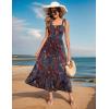 imageZeagoo Women Summer Maxi Dress with Pockets 2025 Spaghetti Strap Sundress Casual Flowy Boho Dress Floral Tiered Beach DressFloral2