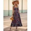 imageZeagoo Women Summer Maxi Dress with Pockets 2025 Spaghetti Strap Sundress Casual Flowy Boho Dress Floral Tiered Beach DressFloral2