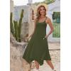 imageZeagoo Women Summer Midi Dress 2025 Hawaiian Bohemian Beach Cover Up Dress Floral Spaghetti Strap Casual Dress with PocketsArmy Green