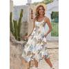 imageZeagoo Women Summer Midi Dress 2025 Hawaiian Bohemian Beach Cover Up Dress Floral Spaghetti Strap Casual Dress with PocketsLeaf